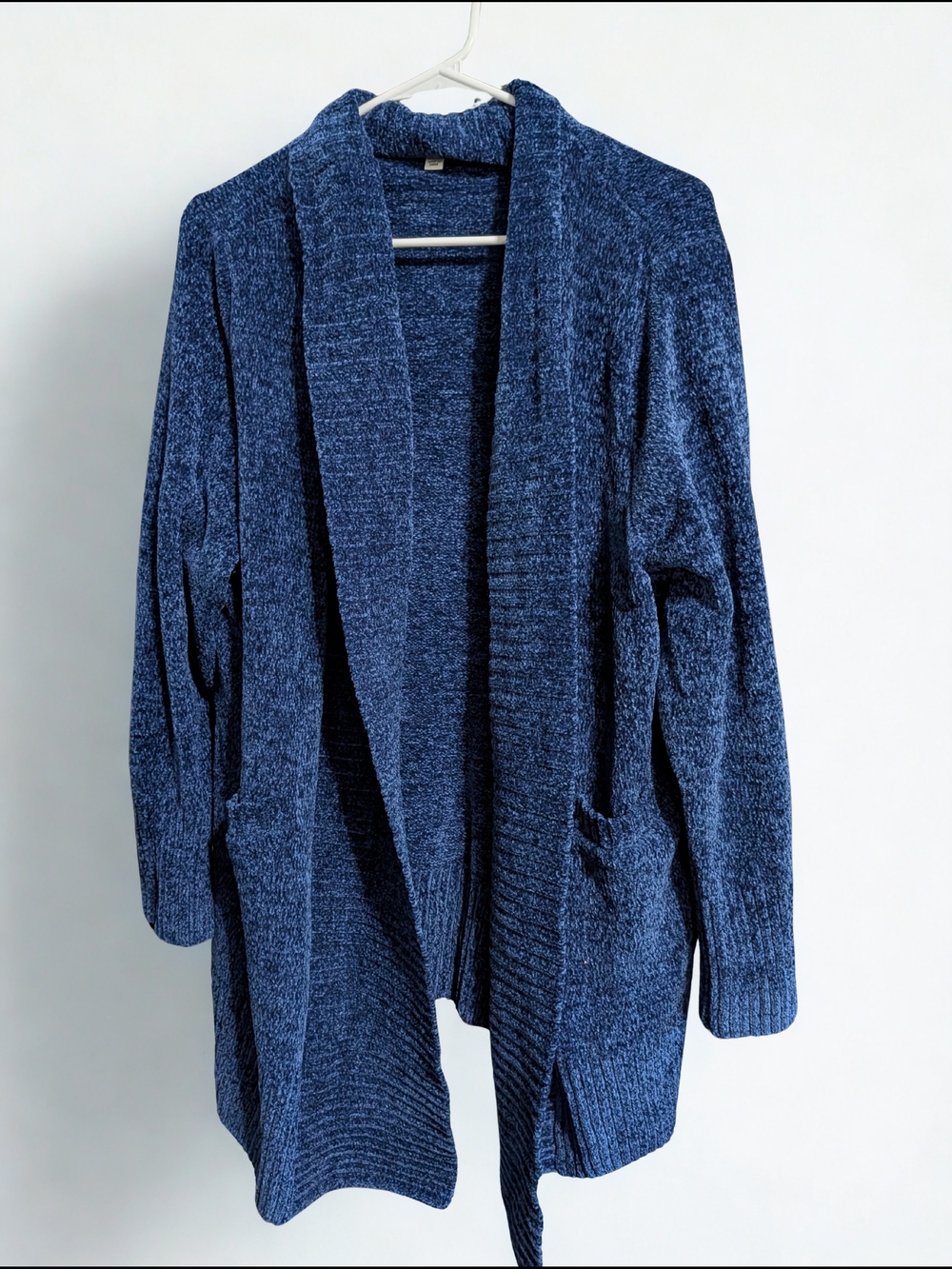 Orvis Navy Open-Front Chenille Cardigan